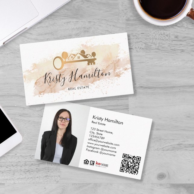 real estate professional realtor key photo QR code Business Card (Creator Uploaded)