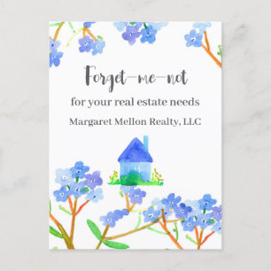 Real Estate Promotional Forget Me Not House Custom Postcard