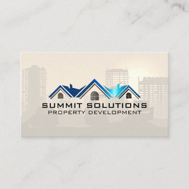 Real Estate Properties | Construction Build Business Card (Front)