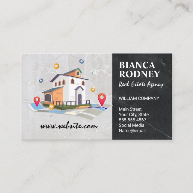 Real Estate Properties | Home | Residential Business Card (Front)