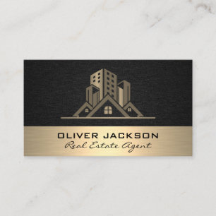 Real Estate Properties Linen Gold Metallic Appointment Card