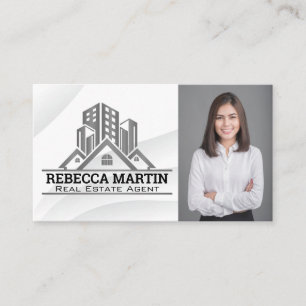 Real Estate Properties Logo   Business Woman Business Card