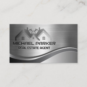 Real Estate Properties   Metal Business Card