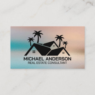 Real Estate Properties   Roof and Trees Business Card
