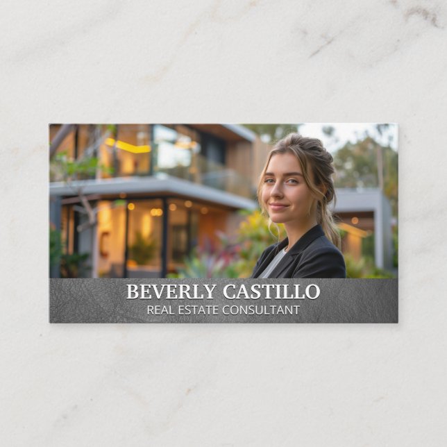 Real Estate Property | Business Woman Business Card (Front)