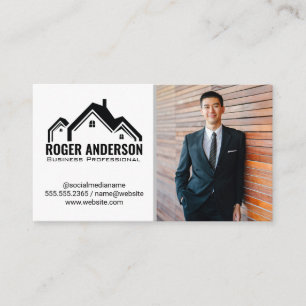 Real Estate Property Home Logo   Business Man Business Card