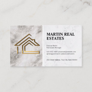 Real Estate Property Houses Marble Appointment Card
