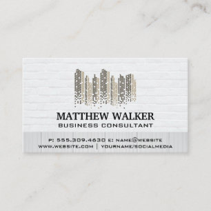 Real Estate Property Logo Brick Wall Business Card