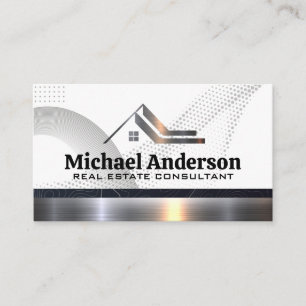 Real Estate Property Metallic Trim   Professional Business Card