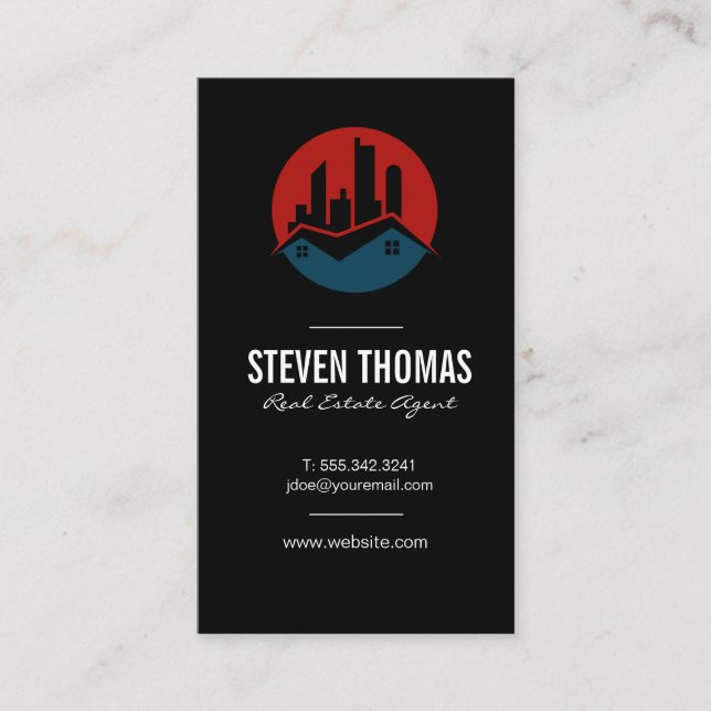 Real Estate Property | Residential Commercial Logo Business Card (Front)
