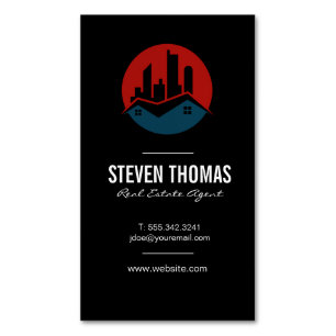 Real Estate Property   Residential Commercial Logo Magnetic Business Card