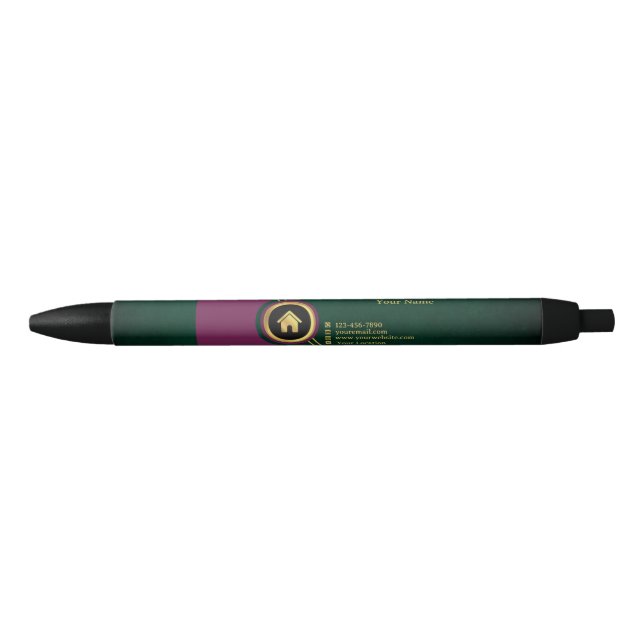 Real Estate Purple Black Gold with House Ink Pen (Front)
