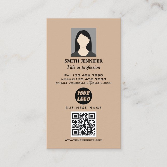 Real estate QR code professional photo elegant  Business Card (Front)