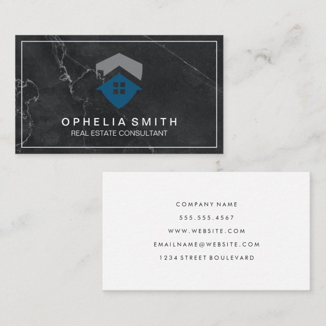 Real Estate | Realtor Agent | Home Logo Business Card (Front/Back)