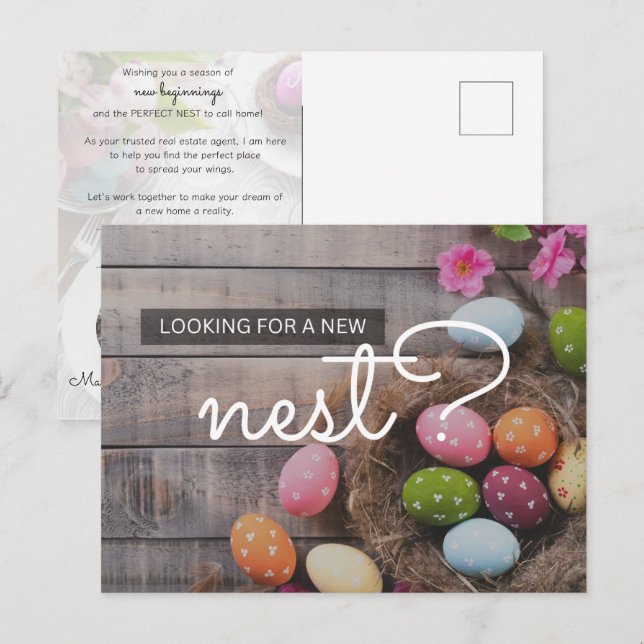 Real Estate Realtor Easter Spring Postcard (Front/Back)