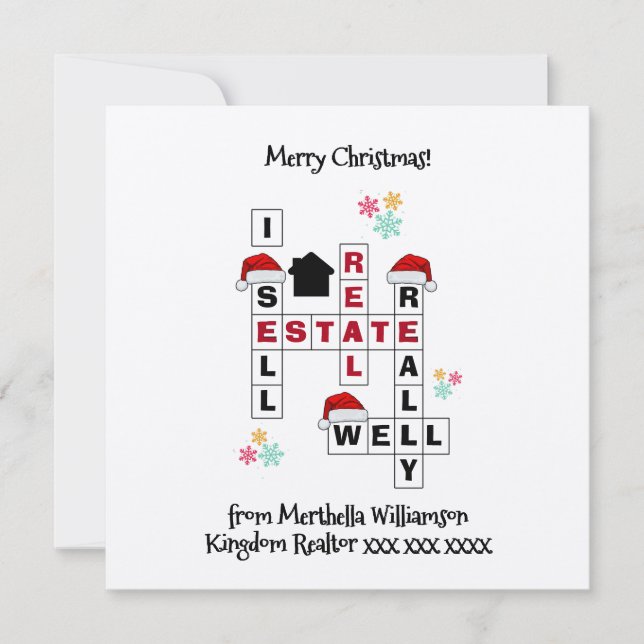 Real Estate Realtor Gift CHRISTMAS Kraft Card (Front)