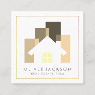Real Estate   Realtor House Logo Square Business Card