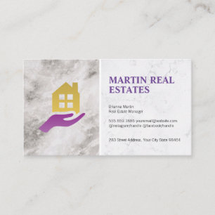 Real Estate Realtor Manager Holding House Appointment Card