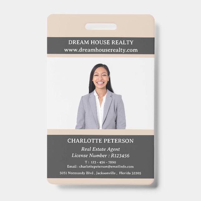 Real Estate Realtor Name ID Badge (Front)