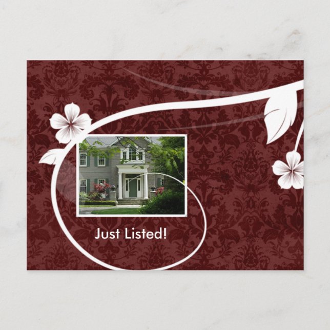 Real Estate / Realtor Postcard Customisable Red (Front)
