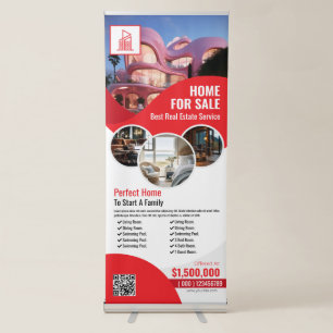 Real Estate - Red Retractable Banner