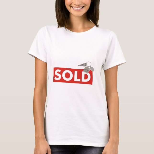 Real Estate Red Sold Sign Keys To Home T-Shirt (Front)