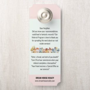 Real Estate Referral Program Door Hanger