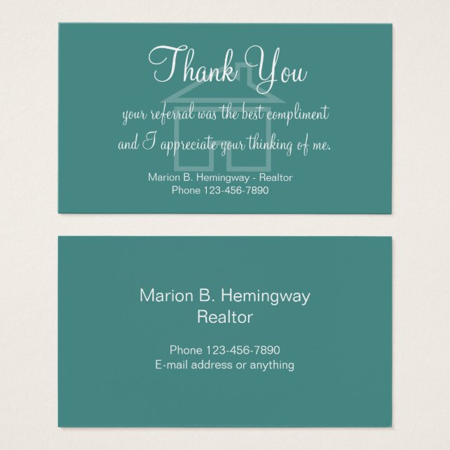 Real Estate Referral Thank You (Front & Back)