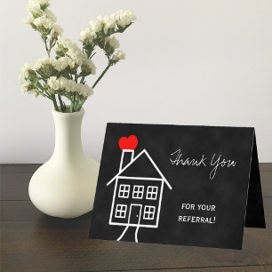 Real Estate Referral Thank You House Card