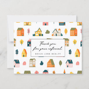 Real Estate Referral Thank You Houses Postcard