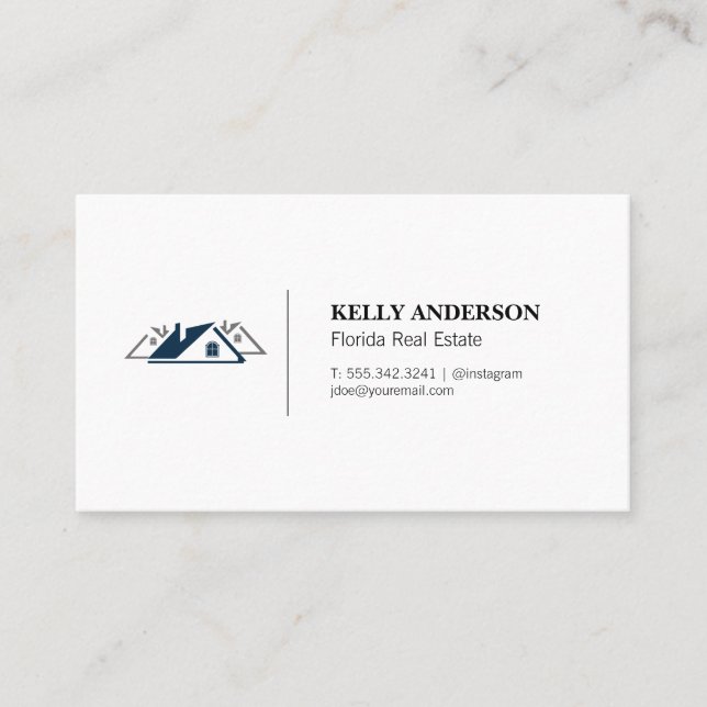 Real Estate Residential Houses Logo Business Card (Front)