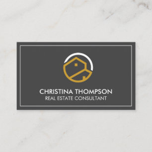 Real Estate Residential Logo   Grey Background Business Card