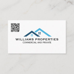 Real Estate   Roof Top Logo   QR Code Business Card