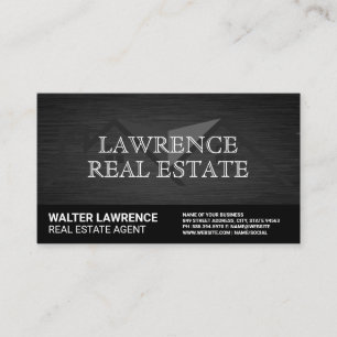 Real Estate Roof Top Logo Sleek Texture Business Card