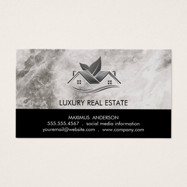 Real Estate Roof Top Marble | Modern Logo (Front)