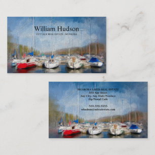 Real Estate Sales Cottage and Boating Business Card