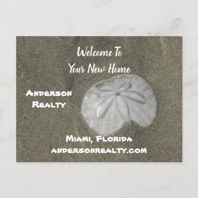 Real Estate Sand Dollar Coastal Home Sales Promo Postcard (Front)