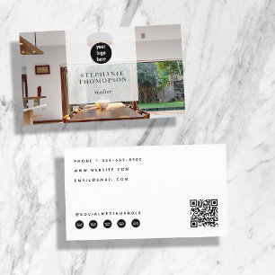 Real Estate Simple Photo Social Media QR Code Logo Business Card