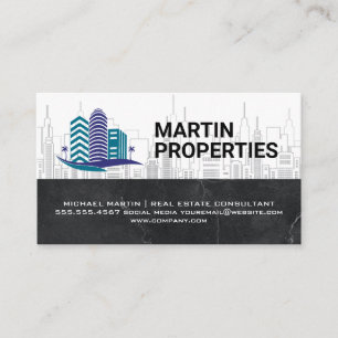 Real Estate Skyline City Properties Business Card