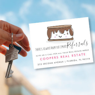 real estate SMORE referrals Announcement Postcard