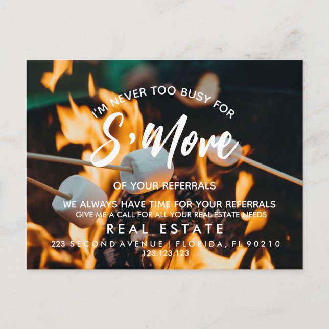 real estate S'MOREreferrals Announcement Postcard (Front)
