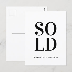 Real Estate Sold Happy Closing Day Postcard