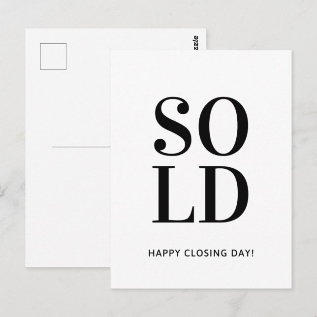 Real Estate Sold Happy Closing Day  Postcard (Front/Back)
