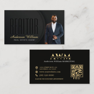 Real Estate Specialit Photo Black Gold Calling Card