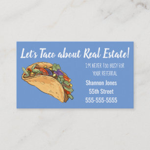 Real Estate taco valuation marketing strategy Business Card