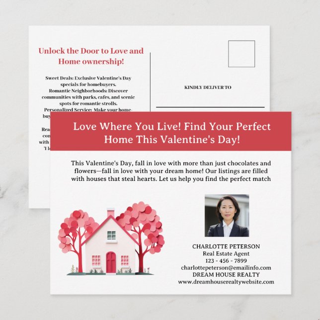 Real Estate Valentine Day Farming Promotional Holiday Postcard (Front/Back)