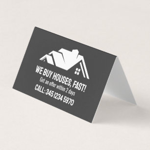 🏘️Real Estate We Buy Houses QR Folded Business Card
