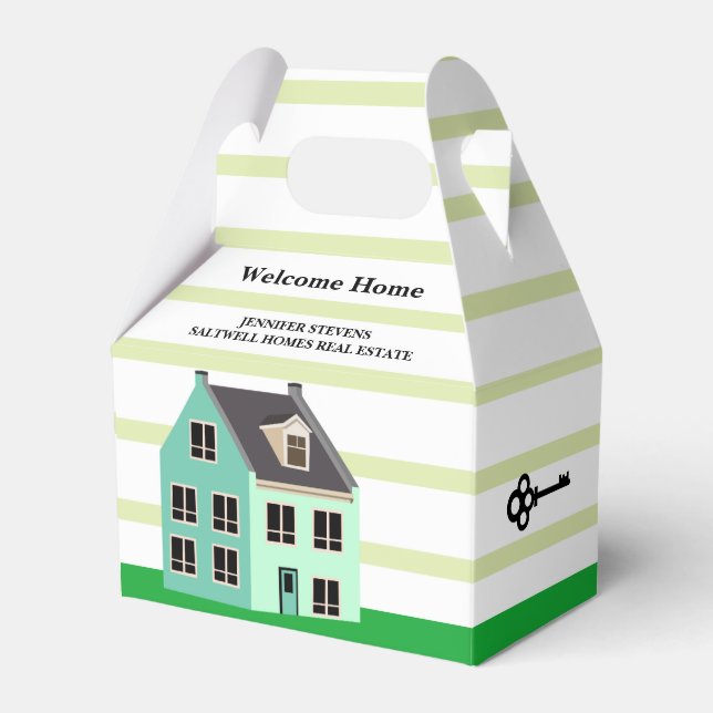 Real Estate Welcome Home Chic Housewarming Favour Box (Front Side)