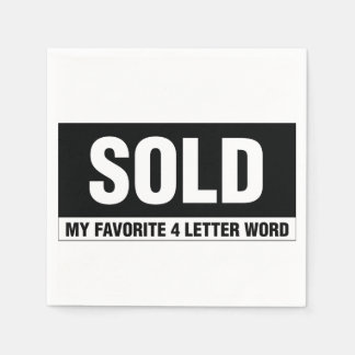 Real Estate White Standard Cocktail Paper Napkins