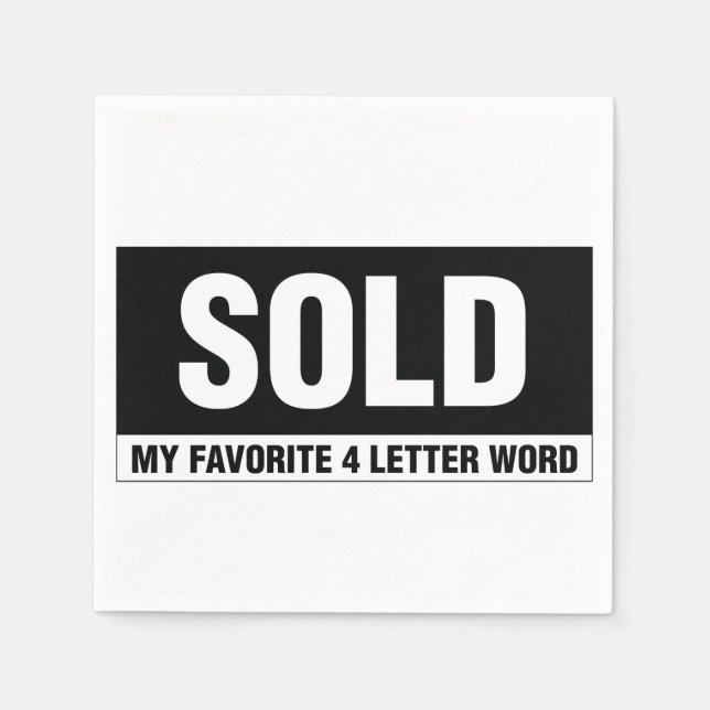 Real Estate White Standard Cocktail Paper Napkins (Front)